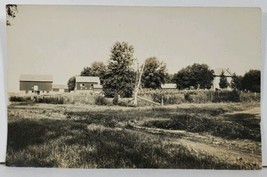 RPPC Farmhouse Scene Galv Windmill Garden Barns c1910 Real Photo Postcard F19 - £6.35 GBP
