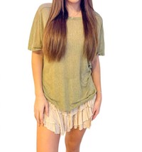 Project Social T be my baby seamed mesh tee in Olive - £23.95 GBP