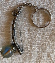 Vintage, keychain, llavero, cell phone, key ring, Silver Berimbau - $13.86