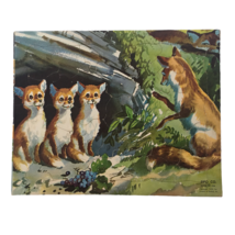 Sifo Tray Puzzle Fox Den Wild Animal Mother Baby Foxes Nature 1952 Vintage 1950s - £11.72 GBP