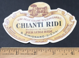 VTG Original Chianti Ridi Italian Red Wine Bottle Label Italy S. Gimigna... - $13.99