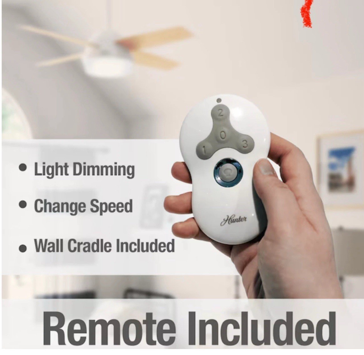Hunter Dempsey 44” Low Profile LED Ceiling Fan White Reversible Blades 59246 Item image 5