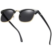 aisswzber Retro Semi Rimless Sunglasses Half Frame UV400 Glasses 3016s-blacknew - £11.17 GBP