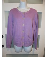 J. Jill Purple Cotton Blend Scoop Neck Button Down Cardigan Size M Women&#39;s - $28.70 CAD