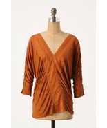 NWOT ANTHROPOLOGIE PUMPKIN LEAFY CROSSING TEE TOP BLOUSE by TINY S - £38.14 GBP