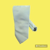 PAUL SMITH Lime Green Blue Polka Dot Silk Tie Made In Italy 60&quot;X 3 3/4&quot; Business - £28.16 GBP