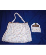 Vintage Corde Beaded Purse and Mirror Pouch-Clear Beads - $47.64 CAD