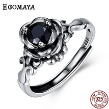 GOMAYA Fashion 925 Sterling Silver Creative Lotus Design Unisex Ring Adjustable  - £20.16 GBP