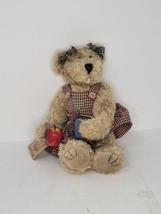 Miss Elle&#39;s Collection Artisan Flair School Books Gingham Country Bear 12&quot; - $14.50