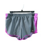 Nike Dri Fit Womens Size Large Running Shorts Gray Purple Nylon Sport At... - £11.85 GBP