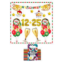 5536 Christmas Flag Decoration Set Gold Bell Sequins Balloon Set, Specification: - £10.27 GBP