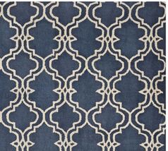 Pottery Barn Scroll Tile Hand Tufted 100% wool Soft Area Rug Carpet for ... - £132.37 GBP+