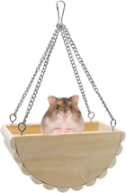 Hamster Wooden Swing Toy Hanging Bed for Gerbil Rat Mouse Dwarf Hamster - £13.38 GBP