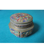 ANTIQUE CHINESE METAL CLOISONNE ROUND INCENSE BURNER, COVERED 3 1/2 X 4 ... - $105.92