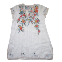 NWT Johnny Was Norah Drape Tunic in White Floral Embroidered Dress XL - £101.47 GBP