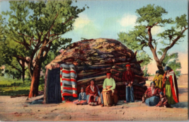 AZ Arizona Navajo Indians On Reservation Portrait  Vintage Postcard - £4.09 GBP