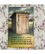 Vintage 1950 OUTHOUSE Comic Postcard &quot;I Cannot Boast of My Aroma--&quot; Linen - $4.32