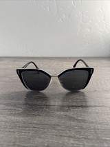 Prada Sunglasses SPR 56T 1AB-0A7 Black Silver Cat Eye FRAMES ONLY 57-16-140 - $1,029.96 MXN