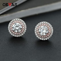 100% 925 Sterling Silver Bridal Stud Earrings For Women Sparkling 7High Carbon D - £38.75 GBP