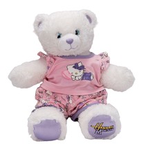 Build A Bear Teddy Plush 18&quot; White Pink Shirt Hello Kitty PJs Hannah Mon... - £14.05 GBP
