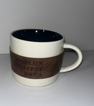 Worlds Greatest Papa Special Moments Mug Leather Wrap New! Blue w/ Brown... - £8.97 GBP