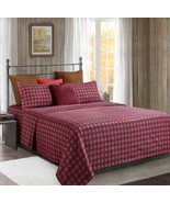 Buffalo Plaid Red 4 pc Queen Sheets and Pillow Cases Set Bear Country Mi... - £31.60 GBP