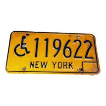 Vintage New York Handicap Collectible License Plate 1960s Yellow Tag 119622 - $46.74