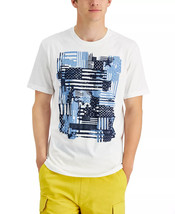 Sun + Stone Men&#39;s Stars &amp; Stripes Patchwork Graphic T-Shirt Bright White... - £11.73 GBP