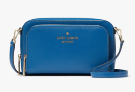Kate Spade staci dual zip around crossbody Leather Clutch Pouch ~NWT~ Sapphire - £85.15 GBP