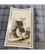 Vintage Photograph Women Sitting On Car Bumper 1930s San Antonio Texas - $12.62