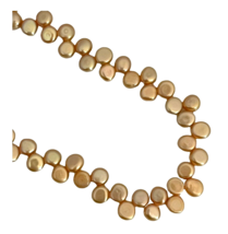 Tan Taupe Genuine Cultured Freshwater Top Drilled Pearl Flat Back Button Beads - £7.52 GBP