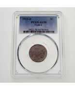 1913-D 5C Buffalo Nickel Type 2 Graded by PCGS as AU58! Nice! - $583.41