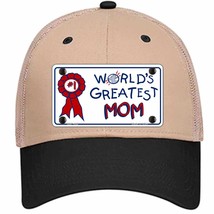 Worlds Greatest Mom Novelty Khaki Mesh License Plate Hat - £23.16 GBP