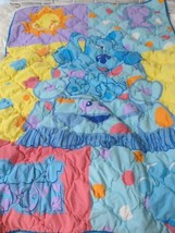 Blue&#39;s Clues Blues Room Silly Seat toddler bed crib blanket quilt FLAW vintage - £63.30 GBP
