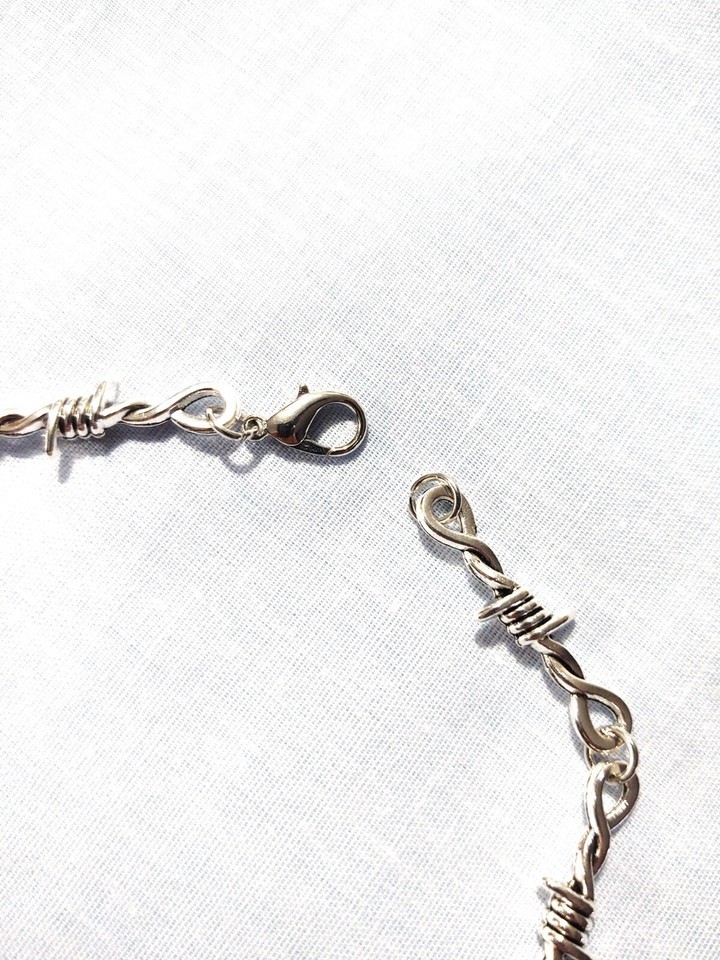 Barb Wire Barbed Wire Twist Chain Link Ankle Bracelet 11 Inches Unisex Gothic Item image 2