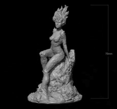 1/24 75mm 3D Print Model Kit Beautiful Girl Fantasy Fire Dancer Unpainted - £37.26 GBP