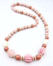 Vintage 1988 Avon Burst Of Spring Pink Bead Necklace - $16.82