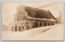 Liberty NY RPPC St Peters RC Church Snow Storm RPPC c1915 Photo Postcard C45 - £15.63 GBP