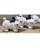 Vintage White  W/ Blue Dog Salt &amp; Pepper Shakers Set Made In Japan Puppy - $11.69