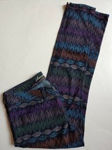 American Eagle Stretch Ankle Zip Jegging Womens Size 8 Multi Color Feather Patte - £18.77 GBP