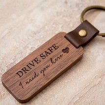 Engraved Wooden Keychain Personalized with Text or Image | Handmade | Gift for H - £12.71 GBP