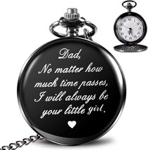Gifts for Dad from Daughter Girl Wife Kids Fathers Day, Engraved Pocket Watch - £13.18 GBP
