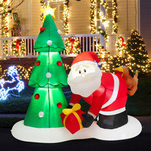 7 FT Inflatable Christmas Tree and Santa Claus LED Lighted Blow up Decor... - £84.91 GBP