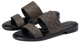 Women&#39;s Michael Kors Kennedy Jelly Slide Sandal Brown Signature 8 M NEW - $89.99