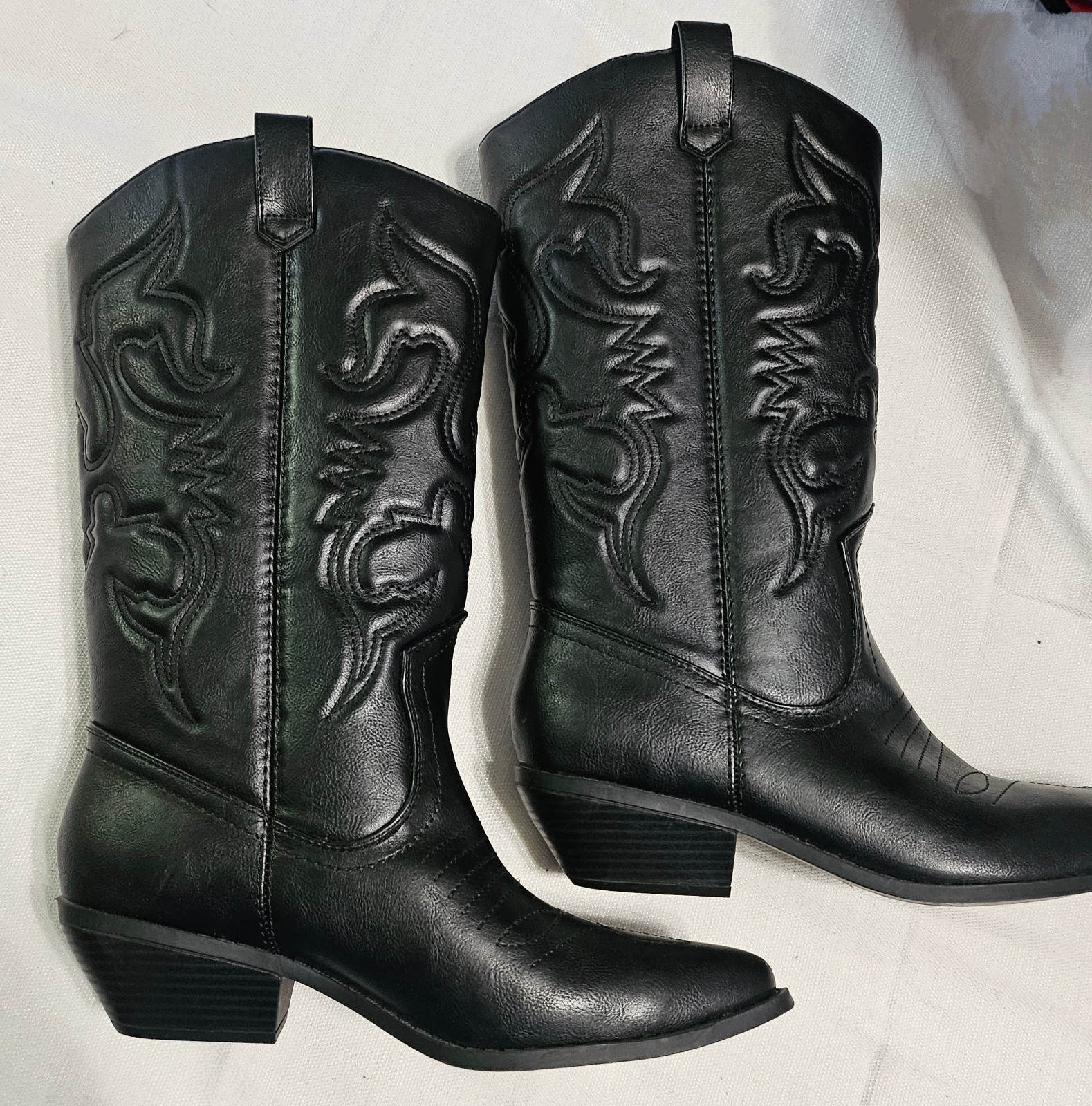 Soda Women&#39;s Reno Black Boots Embossed Size 10 Western Cowgirl  - $22.00