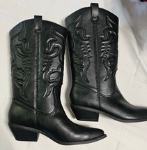 Soda Women&#39;s Reno Black Boots Embossed Size 10 Western Cowgirl  - $22.00