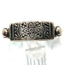 Estate Signed Brighton 925 Sterling Silver Flower Scroll Pattern Ring Band 8 1/4 - £43.52 GBP