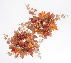 Set of 2 Maple Leaf Harvest Candle Rings by Valerie in Fall Colors - $193.99