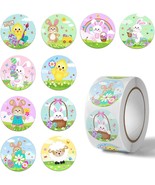 500 pcs Easter Round 1.18&quot; Bunnies Chicks Sheep Assorted Designs Sticker... - £3.13 GBP