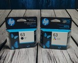 HP 63 Tri-Color &amp; HP 63 Black Ink Cartridges Bundle GENUINE OEM  EXP 8/2... - $29.39
